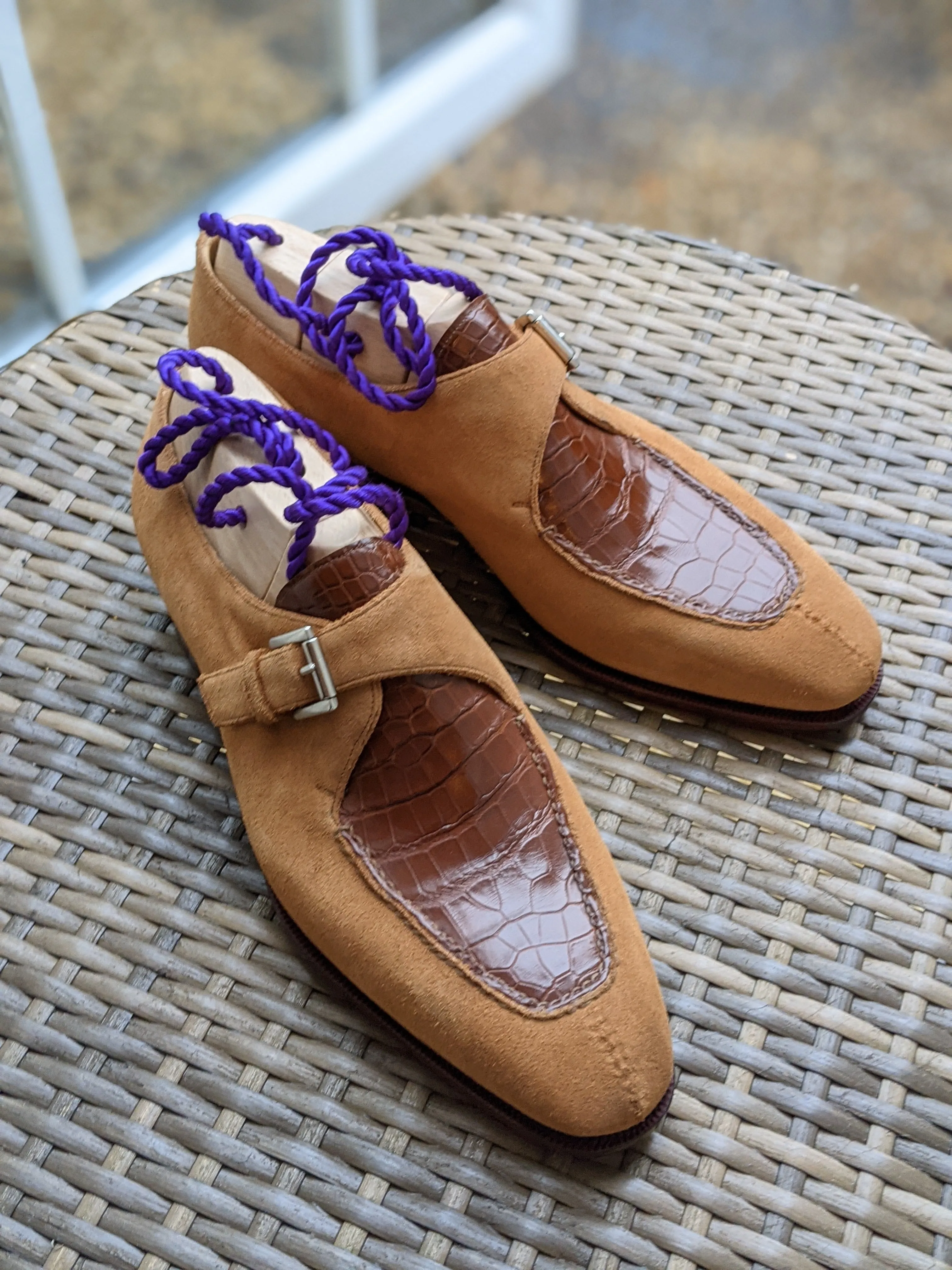 Ascot Andre - Camel Suede & Cognac Crocodile