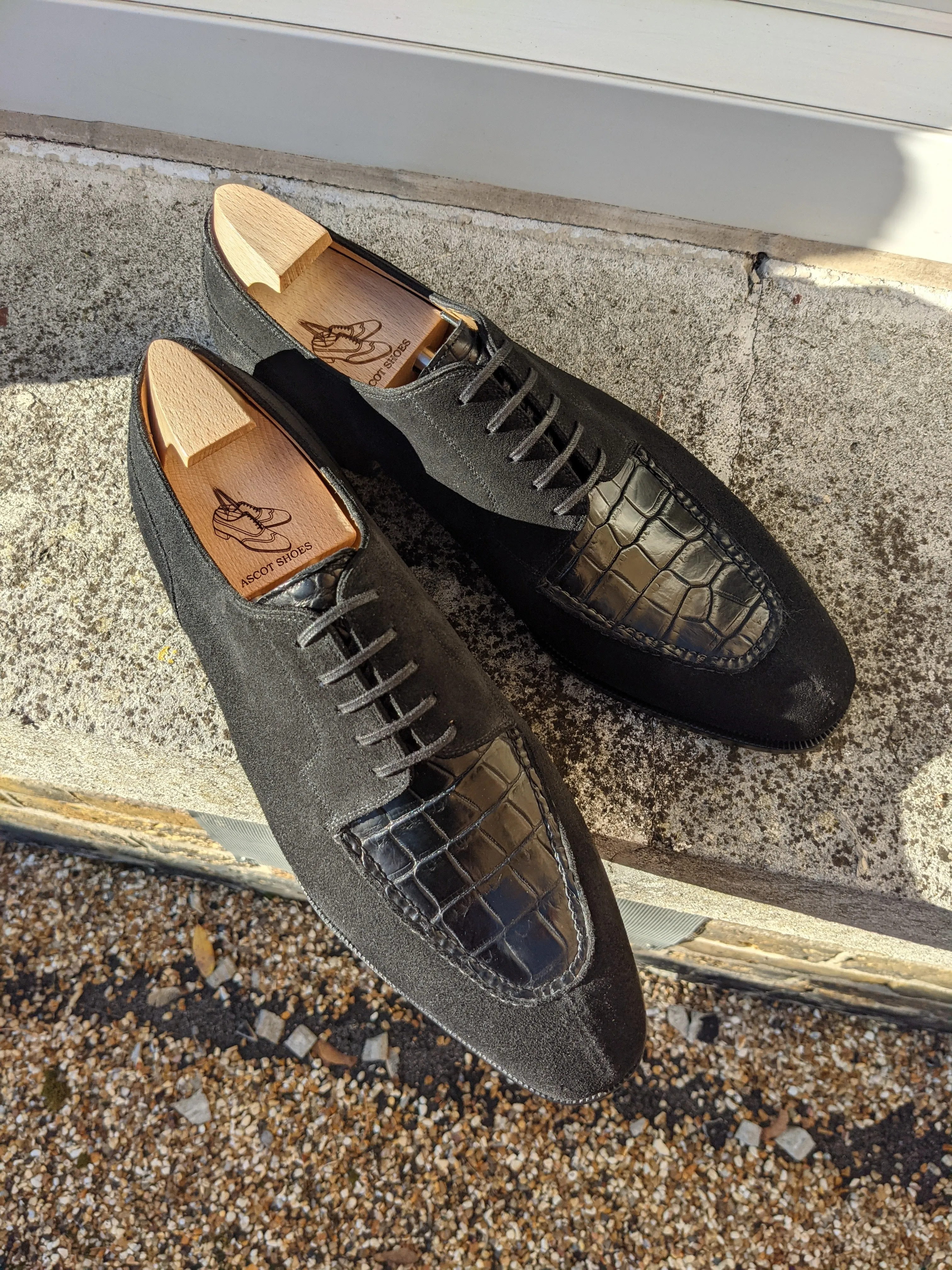 Ascot Kaan - Black Suede & Black Crocodile