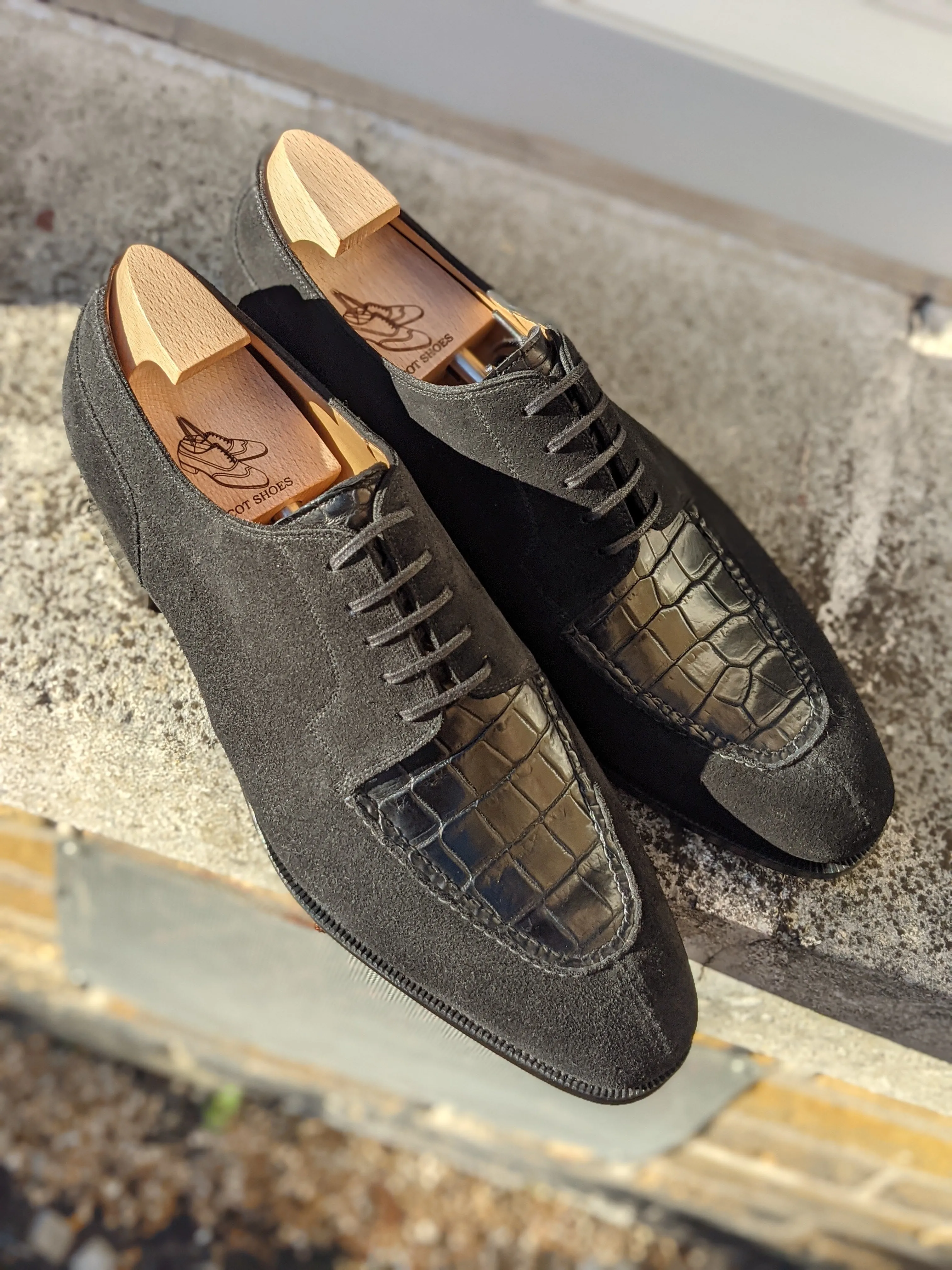 Ascot Kaan - Black Suede & Black Crocodile