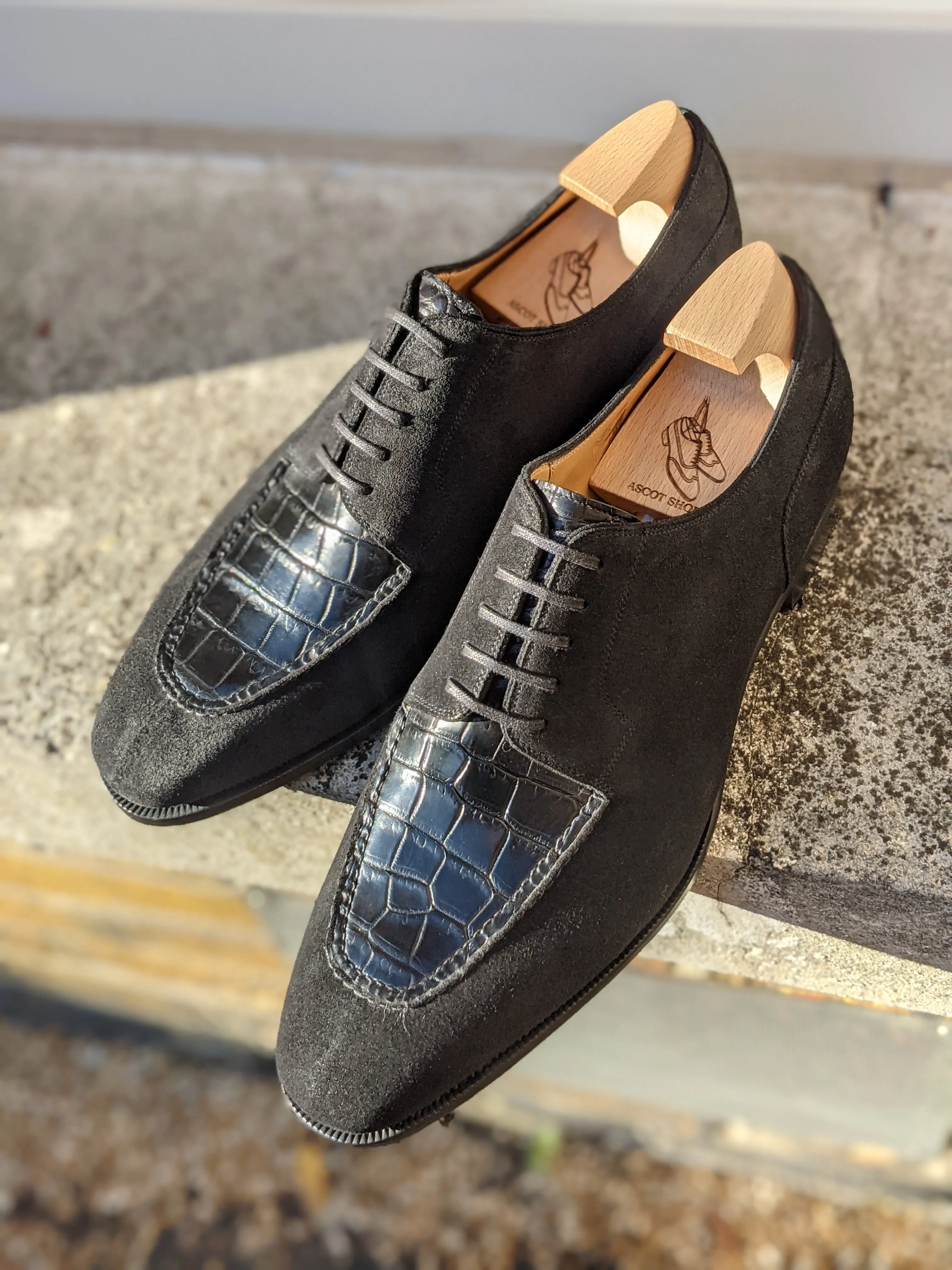Ascot Kaan - Black Suede & Black Crocodile