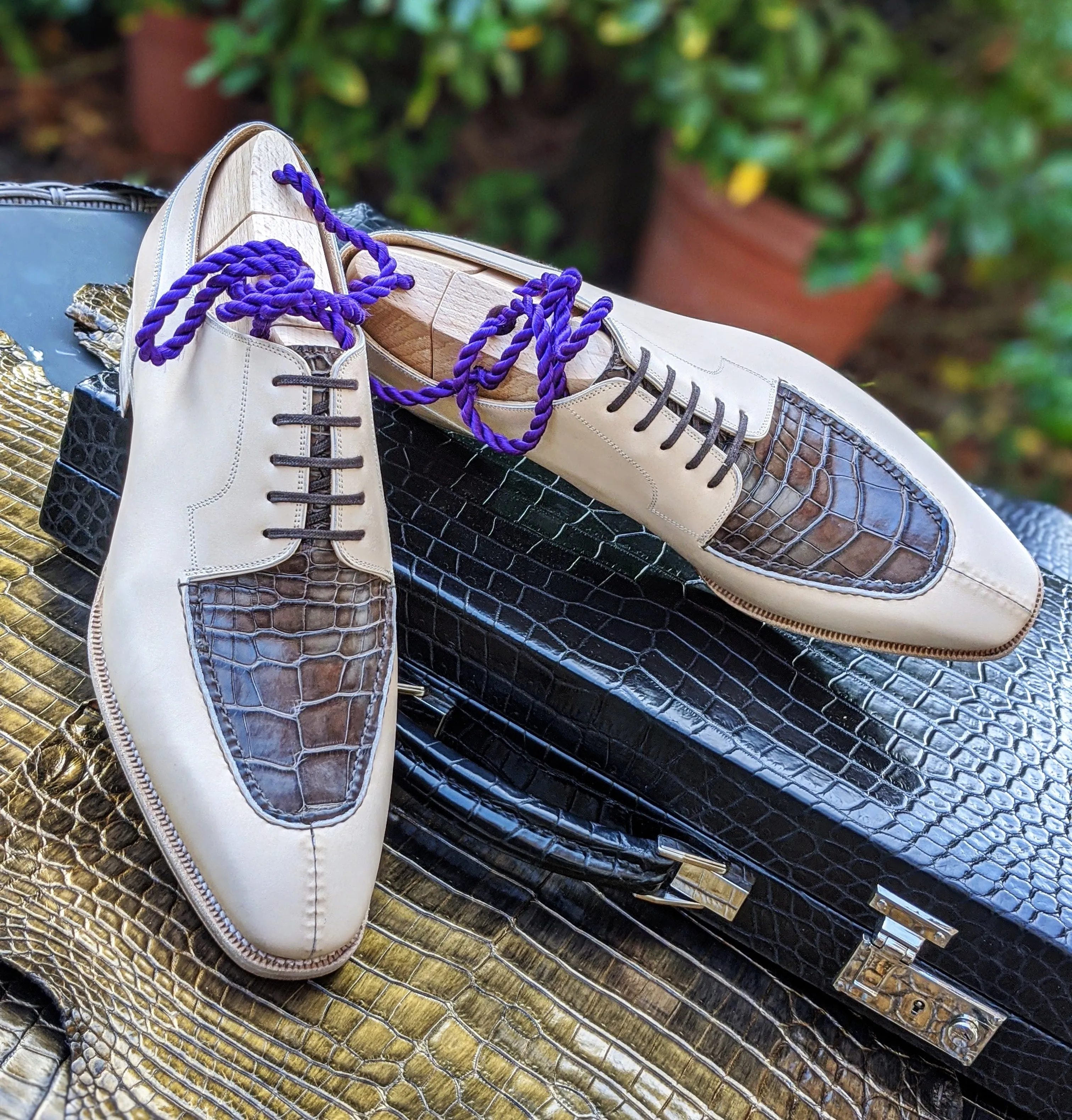 Ascot Kaan - Cream Calf & Caviar Alligator