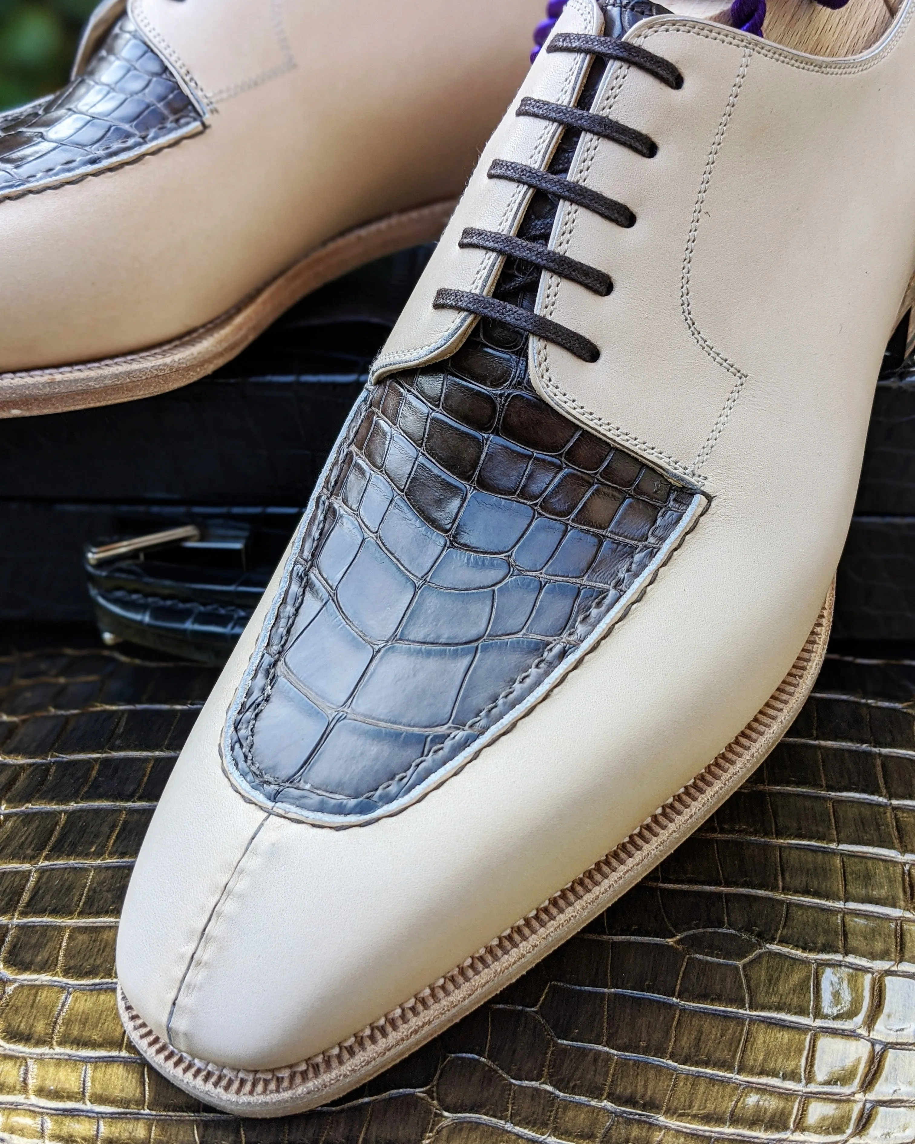 Ascot Kaan - Cream Calf & Caviar Alligator