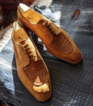 Ascot Kaan - Tan Nubuck Alligator & Cognac Crocodile