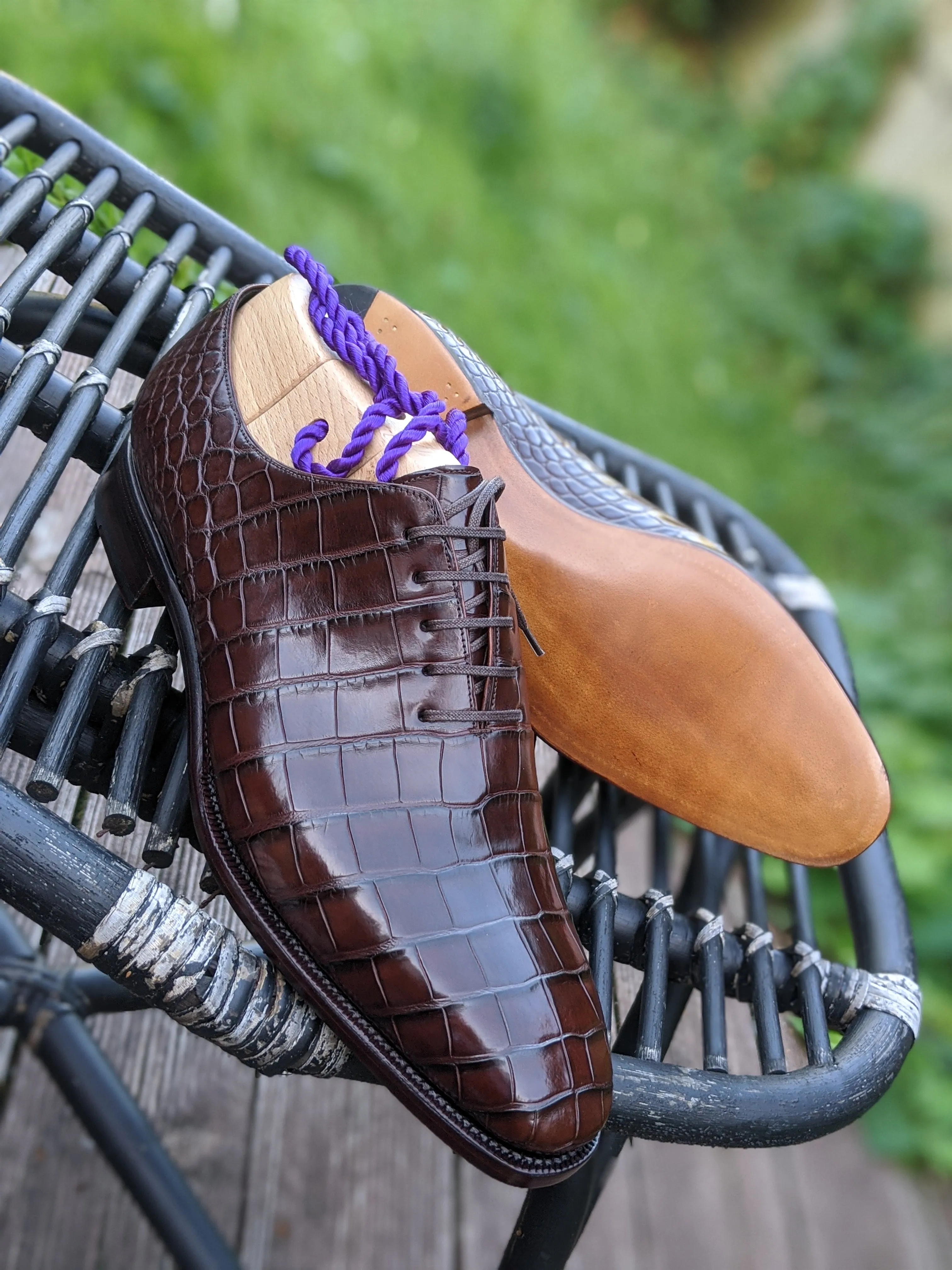 Ascot Wholecut - Chocolate Brown Alligator