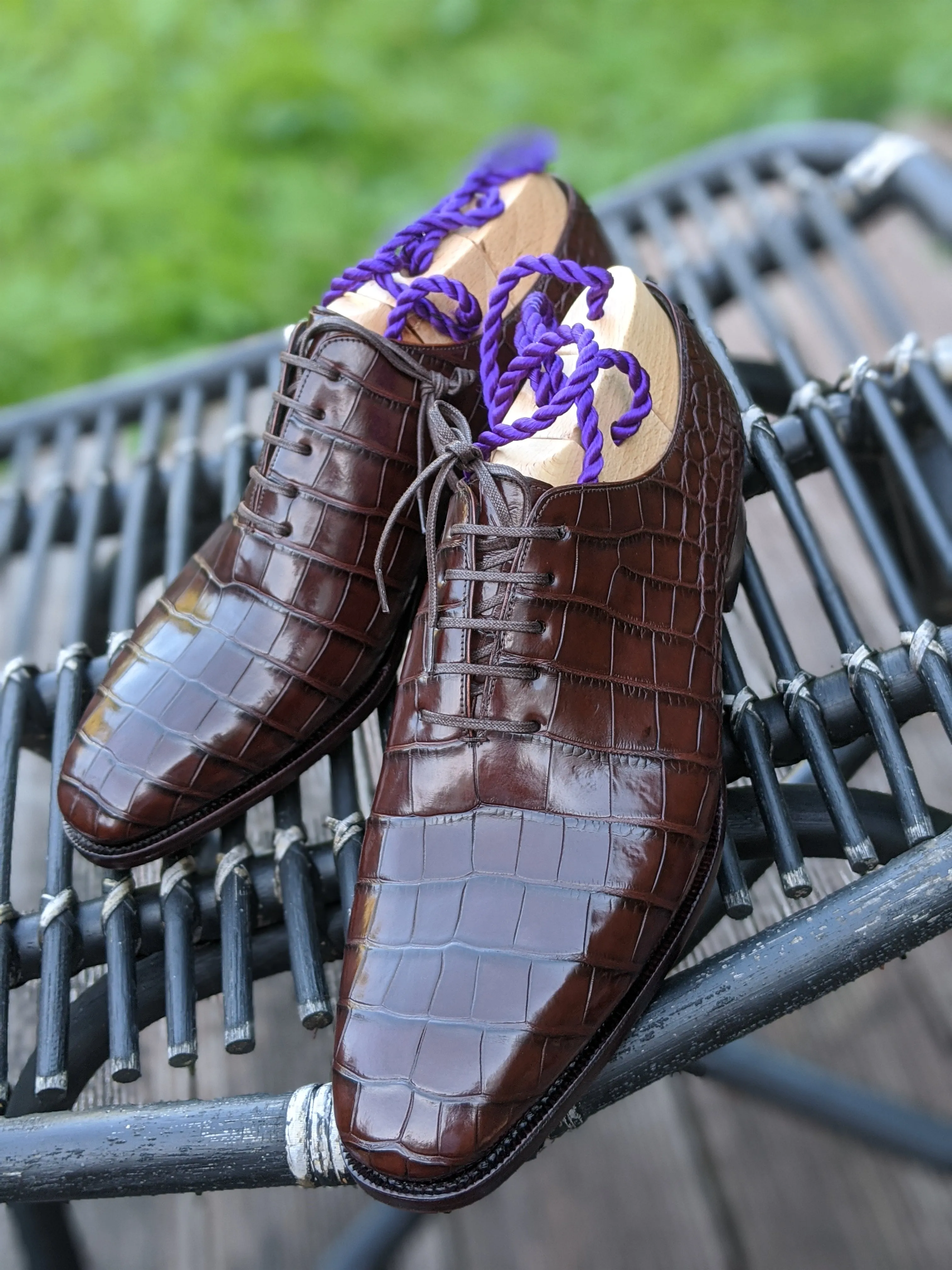 Ascot Wholecut - Chocolate Brown Alligator