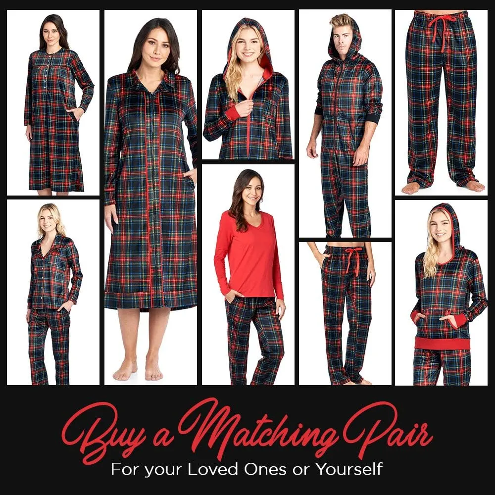 Ashford & Brooks Women's Long Sleeve Minky Micro Fleece Pajama Set