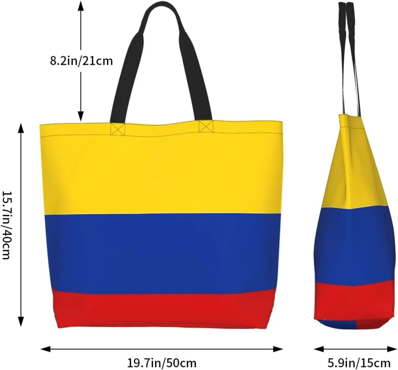 ASYG Cute Flag Tote Bag for Women and Men Reusable Shoulder Bags for Gym, Shopping, Beach,Travel