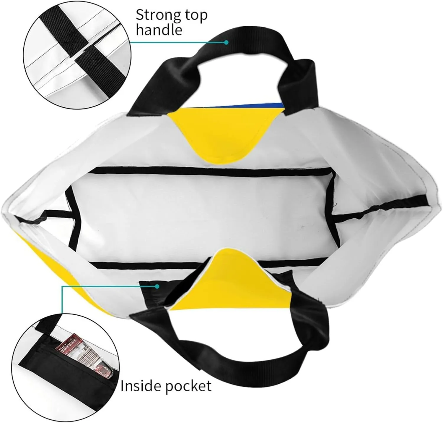 ASYG Cute Flag Tote Bag for Women and Men Reusable Shoulder Bags for Gym, Shopping, Beach,Travel