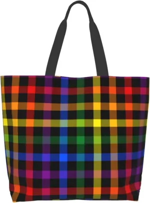 ASYG Cute Rainbow LGBT Gay Pride Women Tote Bag Large Shoulder Bag Top Handle Handbag For Shopping, Work, Travel