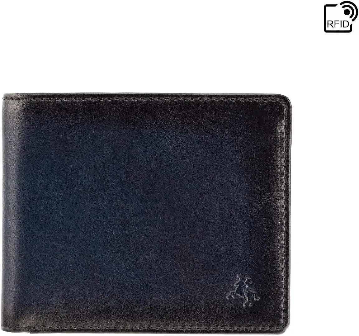 Atelier Collection Milo Leather Wallet RFID AT58, Burnish Blue (Burnish Blue)
