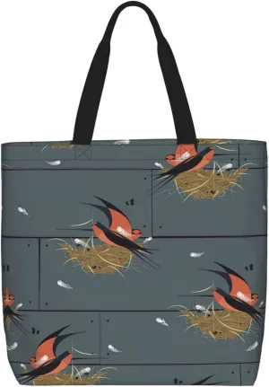 Atomic Stars Pattern Print Tote Bags Reusable Grocery Bag Shoulde Bag Handbag For Office Shopping Travel Women