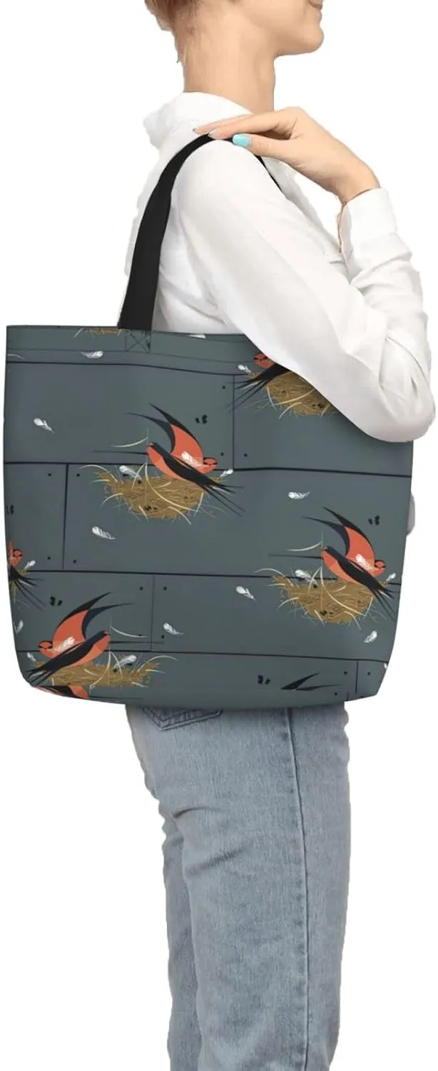 Atomic Stars Pattern Print Tote Bags Reusable Grocery Bag Shoulde Bag Handbag For Office Shopping Travel Women