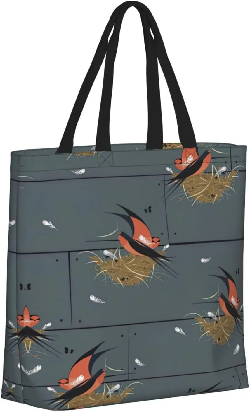 Atomic Stars Pattern Print Tote Bags Reusable Grocery Bag Shoulde Bag Handbag For Office Shopping Travel Women