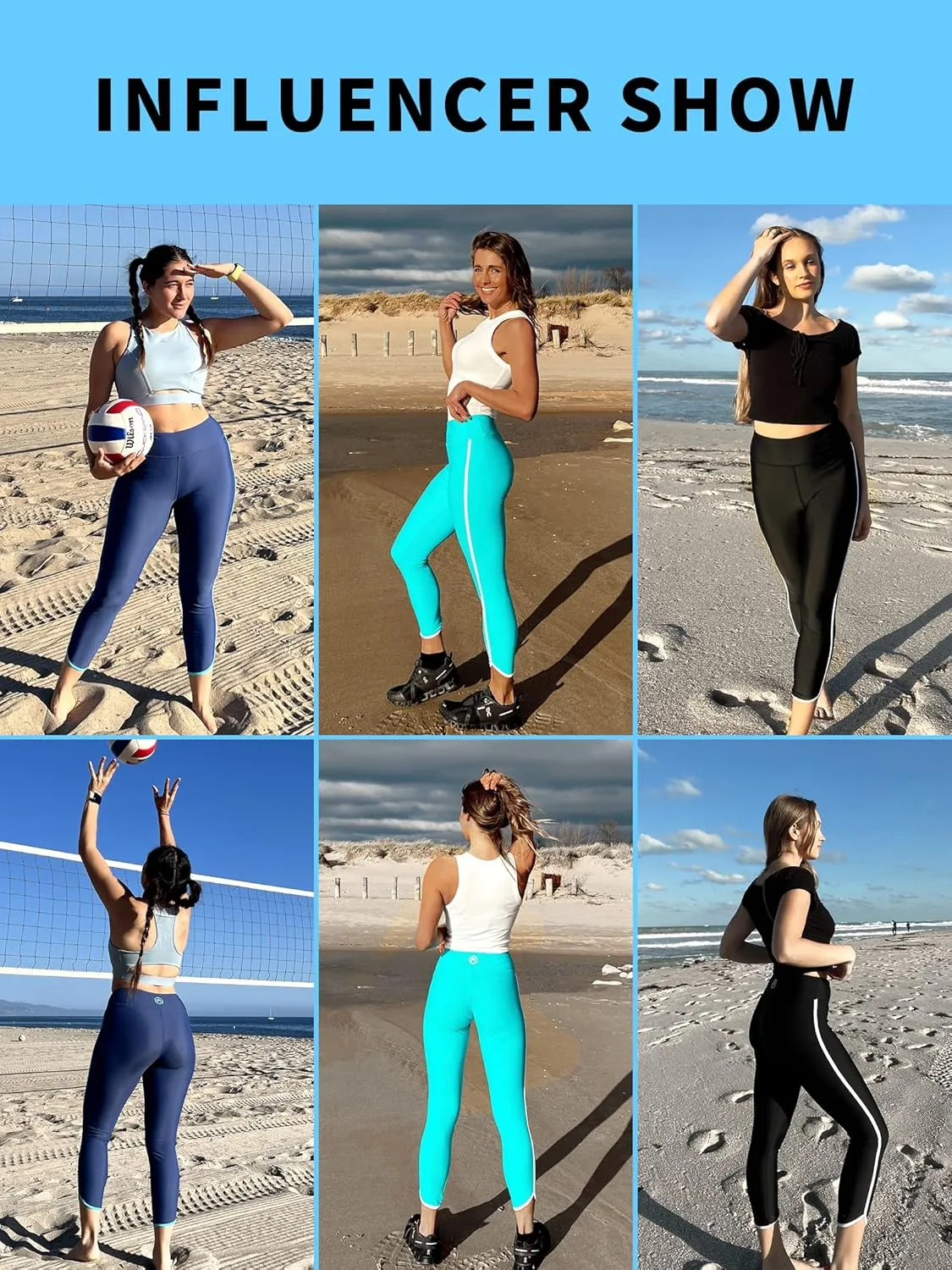 ATTRACO Womens Swim Pants with Pockets Long Swim Leggings High Waisted Swimming Pants