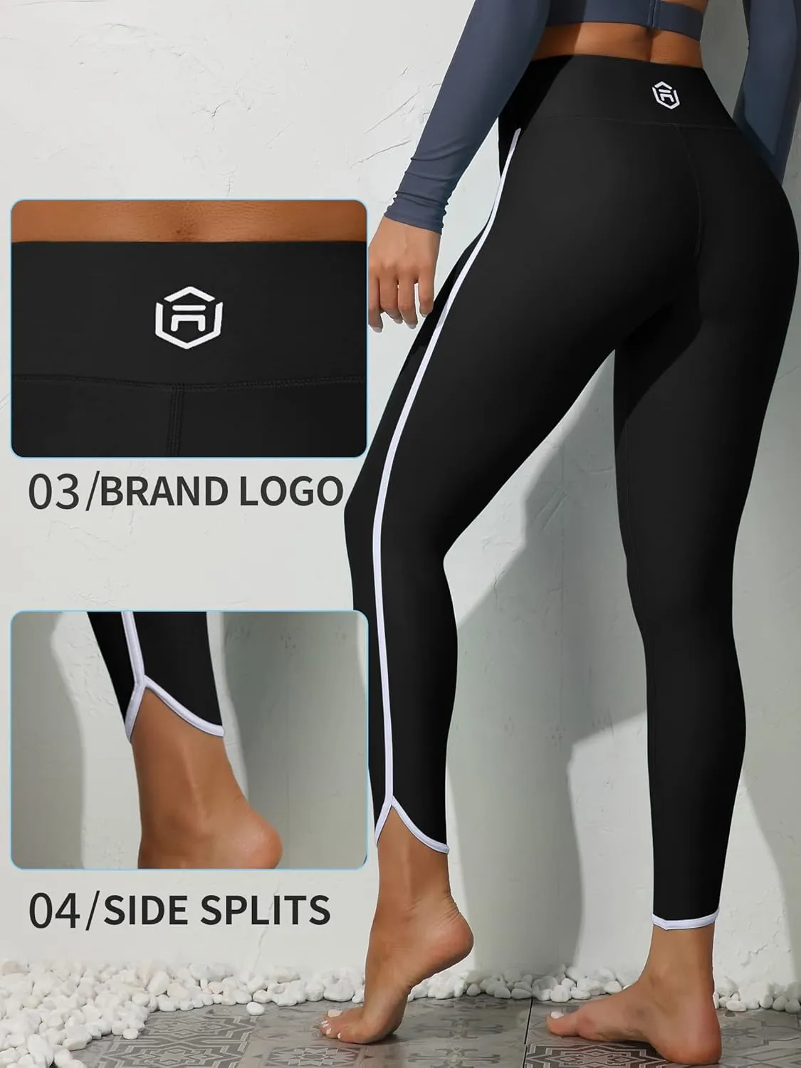 ATTRACO Womens Swim Pants with Pockets Long Swim Leggings High Waisted Swimming Pants