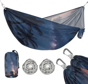 ATTX Coconut Trees Starry Sky Camping Hammock - Lightweight & Portable Hammocks, Heavy Duty 330lbs Capacity for Indoor, Hiking, Backpacking, Travel, Backyard, Beach#31