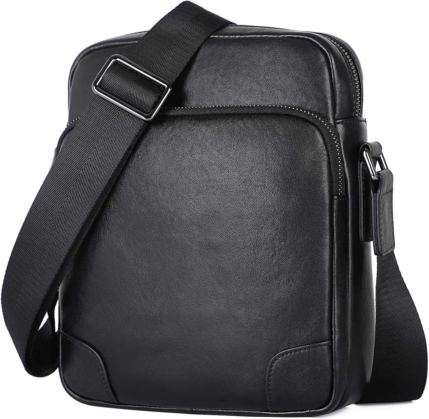 Augus Leather Messenger Crossbody Shoulder Bag for Men Work Business Casual Adjustable straps With YKK Metal Zipper