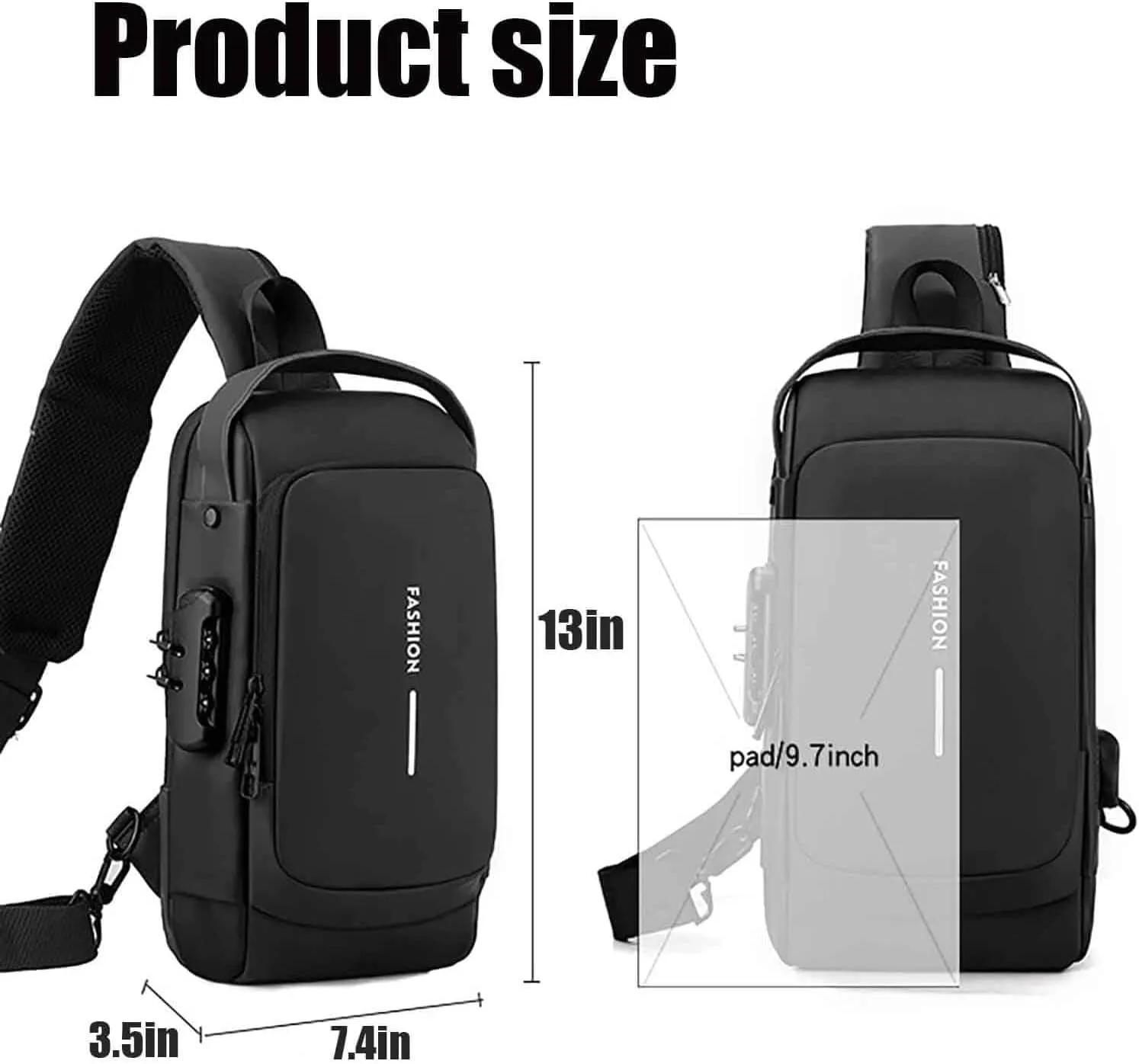 Auricz Bag, Auricz Sling Bag, New Carbon Fiber Streamline Anti-Theft Sling Bags, USB Charging Waterproof Crossbody Backpack (Black Gold)