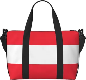 Austrian flag Hand-held messenger travel bag, suitable for work, travel, fitness, tourism, women's casual handbag with zipper,