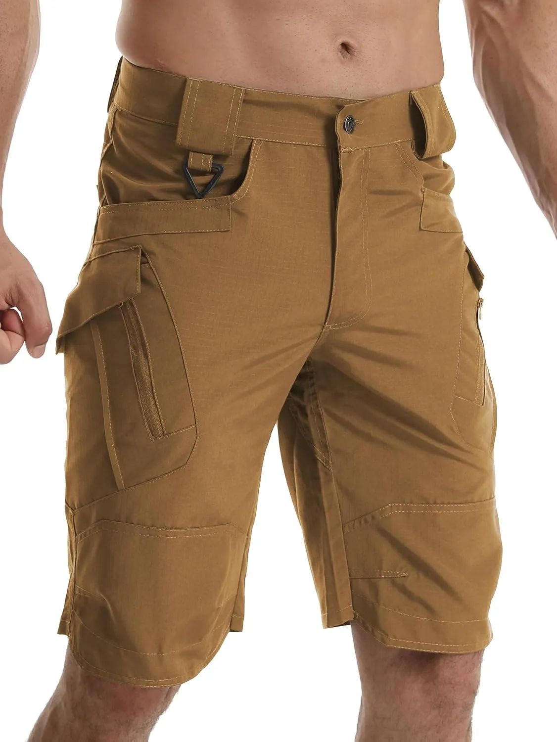 AUTIWITUA Men's Hiking Shorts Waterproof Tactical Cargo Short Pants Quick Dry Work Shorts with Multi Pockets(No Belt)