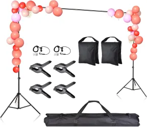AW 8.5x10ft Backdrop Stand Support System with 4X Clamps 2X Clips 2X Sand Bags 1x Carry Bag for Parties Events Photography