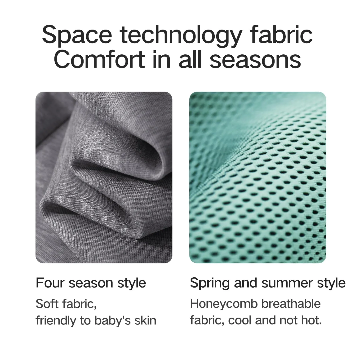 Baby Carrier Newborn to Toddle,Baby Wrap Carrier(7-44lbs), Baby Carrier, with Hook&Loop for Easily Adjustable, Soft Fabric,Gray-Available in All Seasons