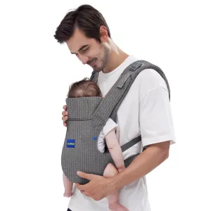 Baby Carrier Newborn to Toddle,Baby Wrap Carrier(7-44lbs), Baby Carrier, with Hook&Loop for Easily Adjustable, Soft Fabric,Gray-Available in All Seasons