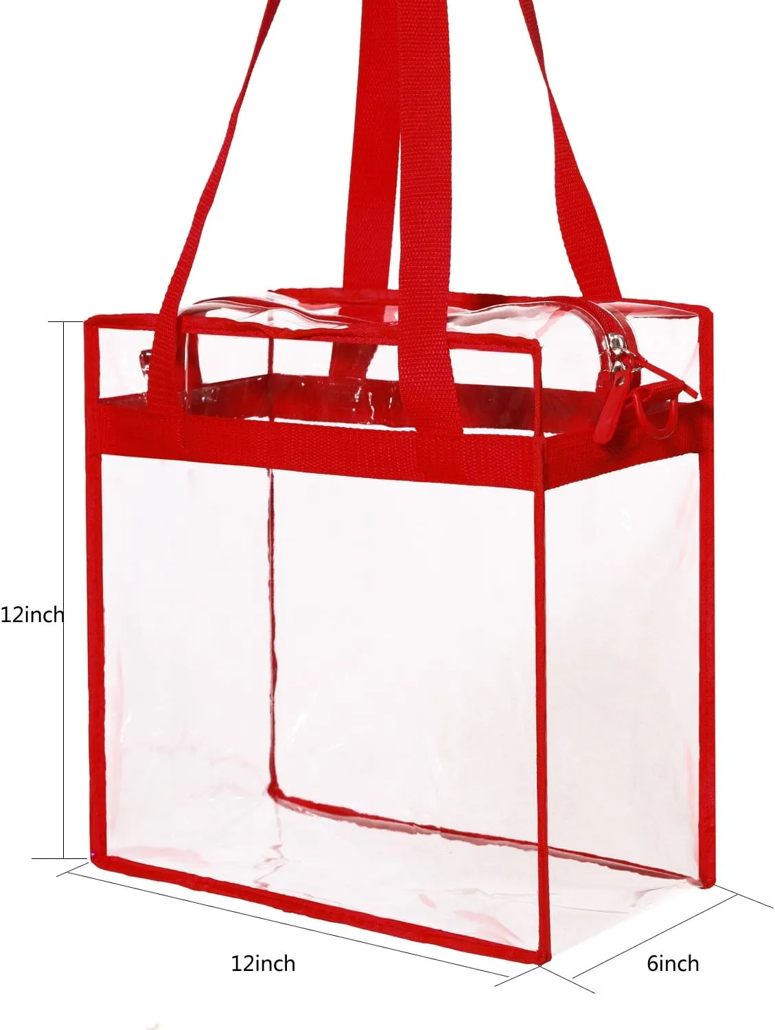 BAGAIL Clear Bags Stadium Approved Clear Tote Bag with Zipper Closure Crossbody Messenger Shoulder Bag with Adjustable Strap