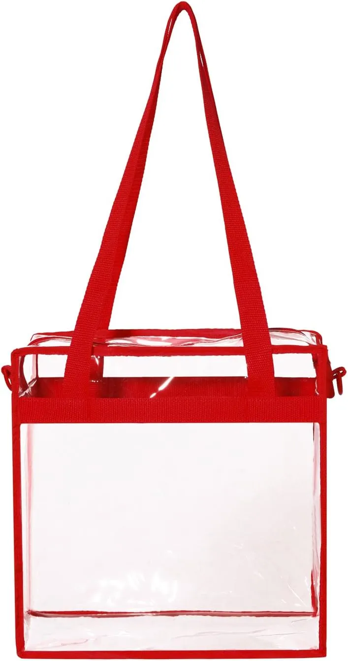 BAGAIL Clear Bags Stadium Approved Clear Tote Bag with Zipper Closure Crossbody Messenger Shoulder Bag with Adjustable Strap