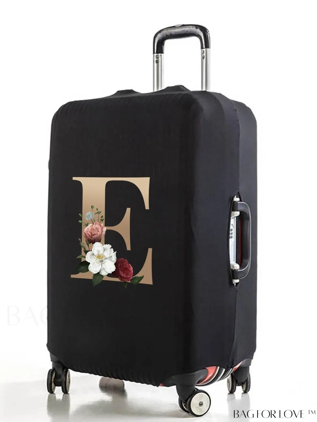 BagForLove - 29-32 Inch Suitcase Protective Cover with Elastic Dust Case and Gold Initial Name Embellishment