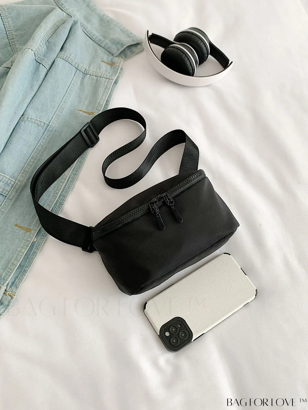 BagForLove - Compact Minimalist Black Waist Bag