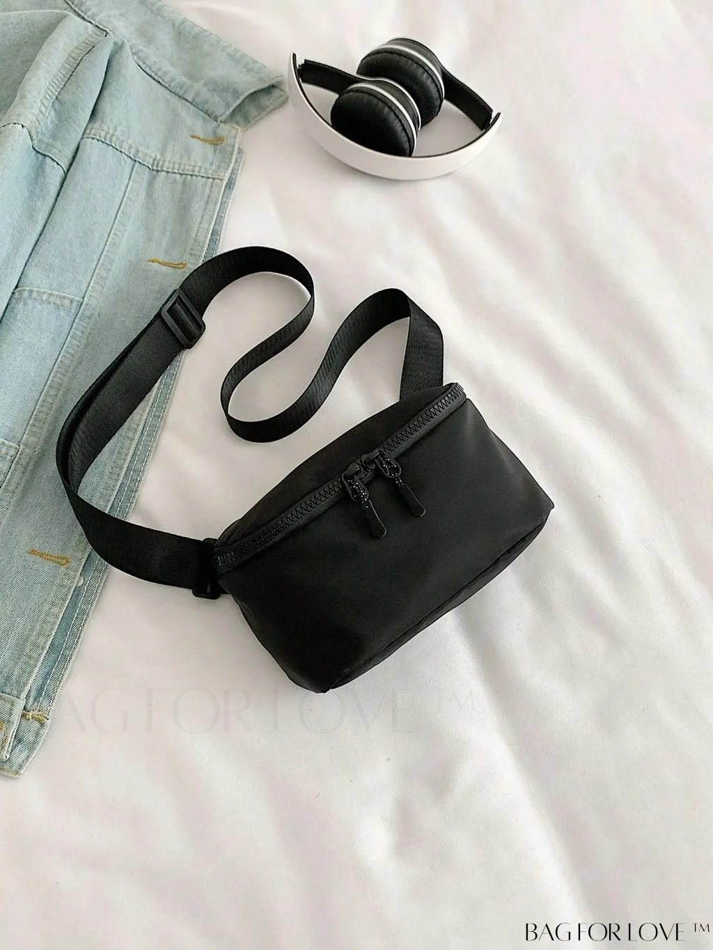 BagForLove - Compact Minimalist Black Waist Bag
