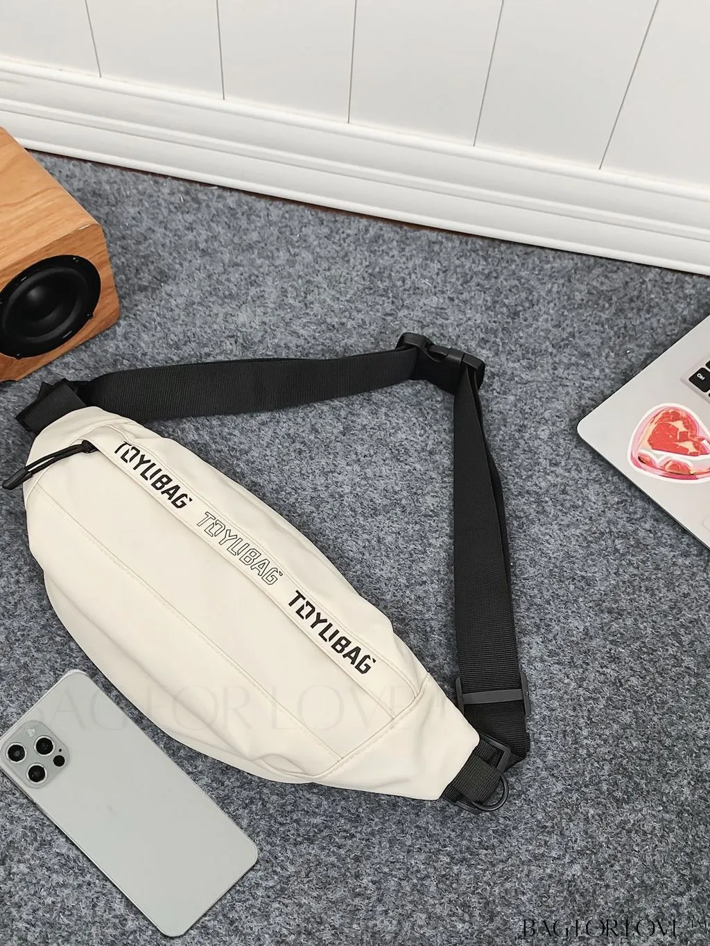 BagForLove - Fashionable Solid Color Crossbody Chest Bag with Large Capacity and Stylish Character Letter Print
