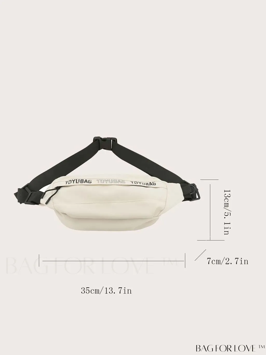 BagForLove - Fashionable Solid Color Crossbody Chest Bag with Large Capacity and Stylish Character Letter Print
