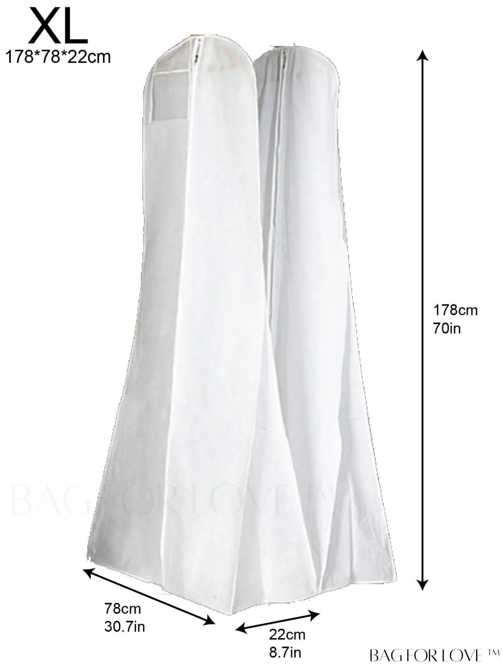 BagForLove - Polyester Zipper Storage Bag - White Cloth