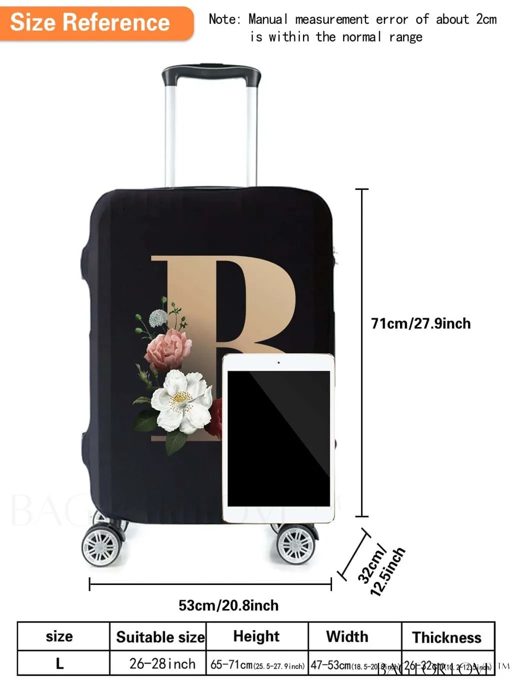 BagForLove - Premium Suitcase Protective Cover - Travel Essential for 26-28 Inch Suitcases