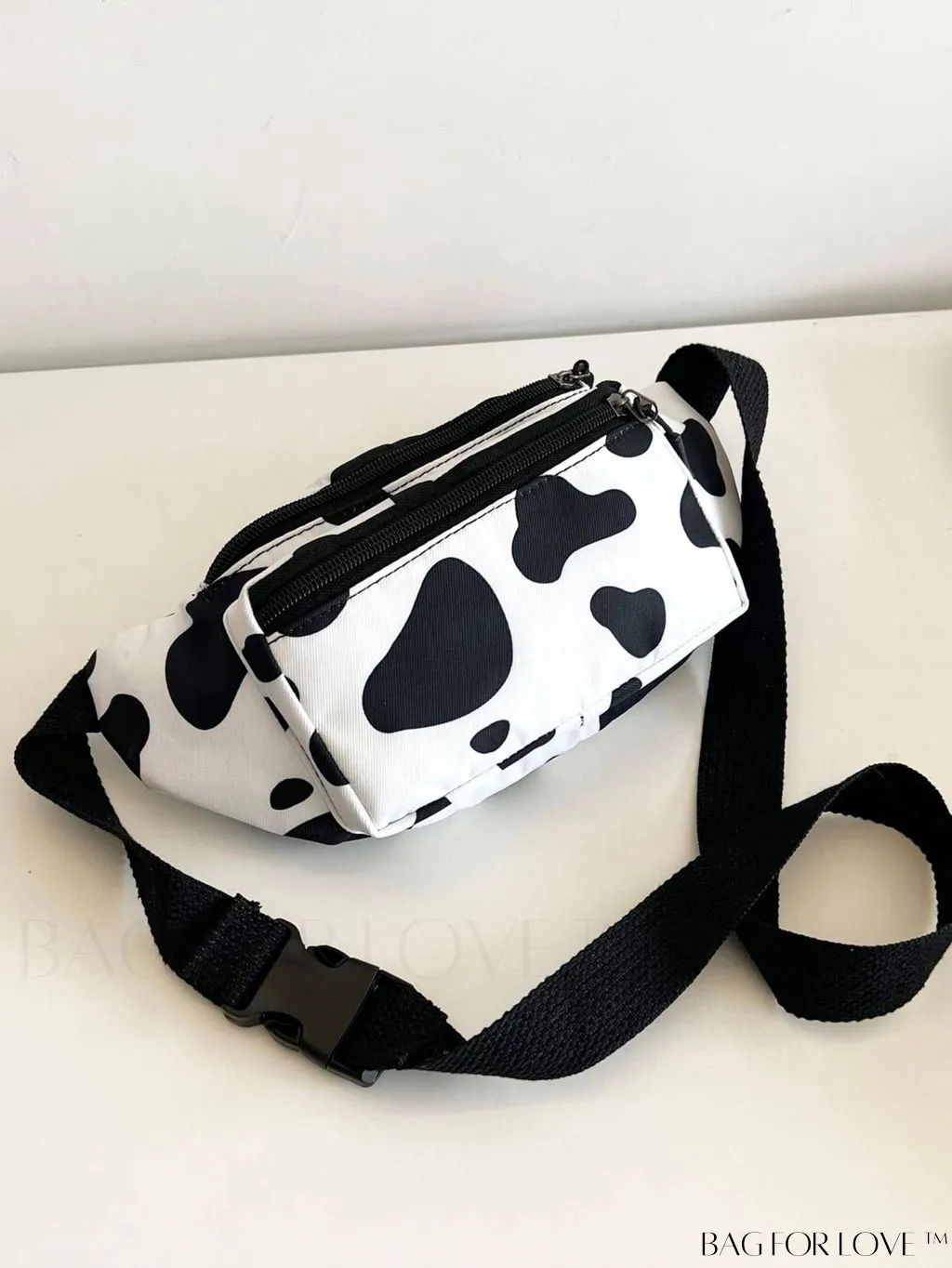 BagForLove - Stylish Adjustable Strap Cow Print Fanny Pack - Fashion-forward and Versatile