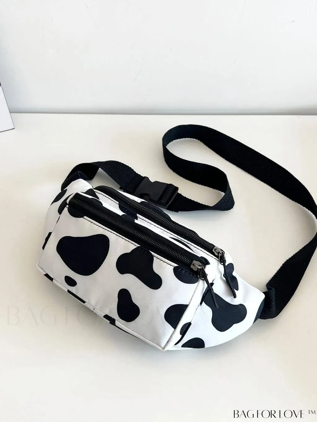 BagForLove - Stylish Adjustable Strap Cow Print Fanny Pack - Fashion-forward and Versatile