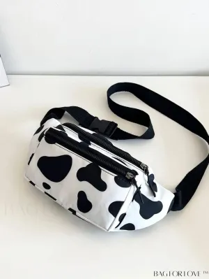 BagForLove - Stylish Adjustable Strap Cow Print Fanny Pack - Fashion-forward and Versatile