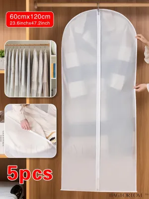 BagForLove - Transparent Clothing Dust Covers - Set of 5, for Wedding Dresses, Suits, and Coats