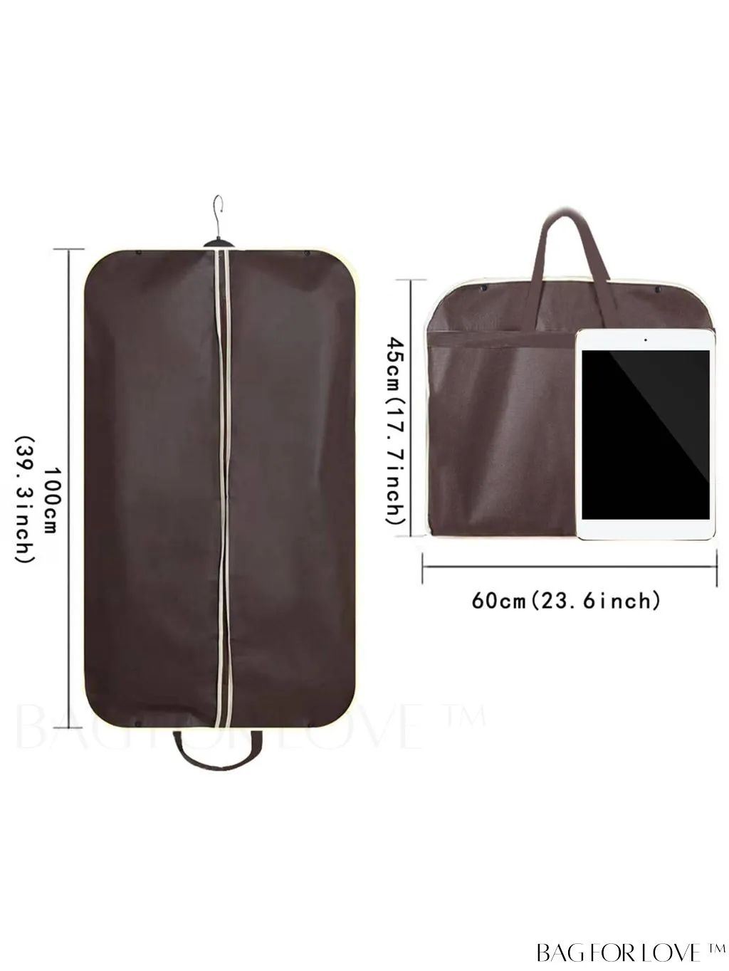 BagForLove - Transparent Clothing Dust Covers - Set of 5, for Wedding Dresses, Suits, and Coats