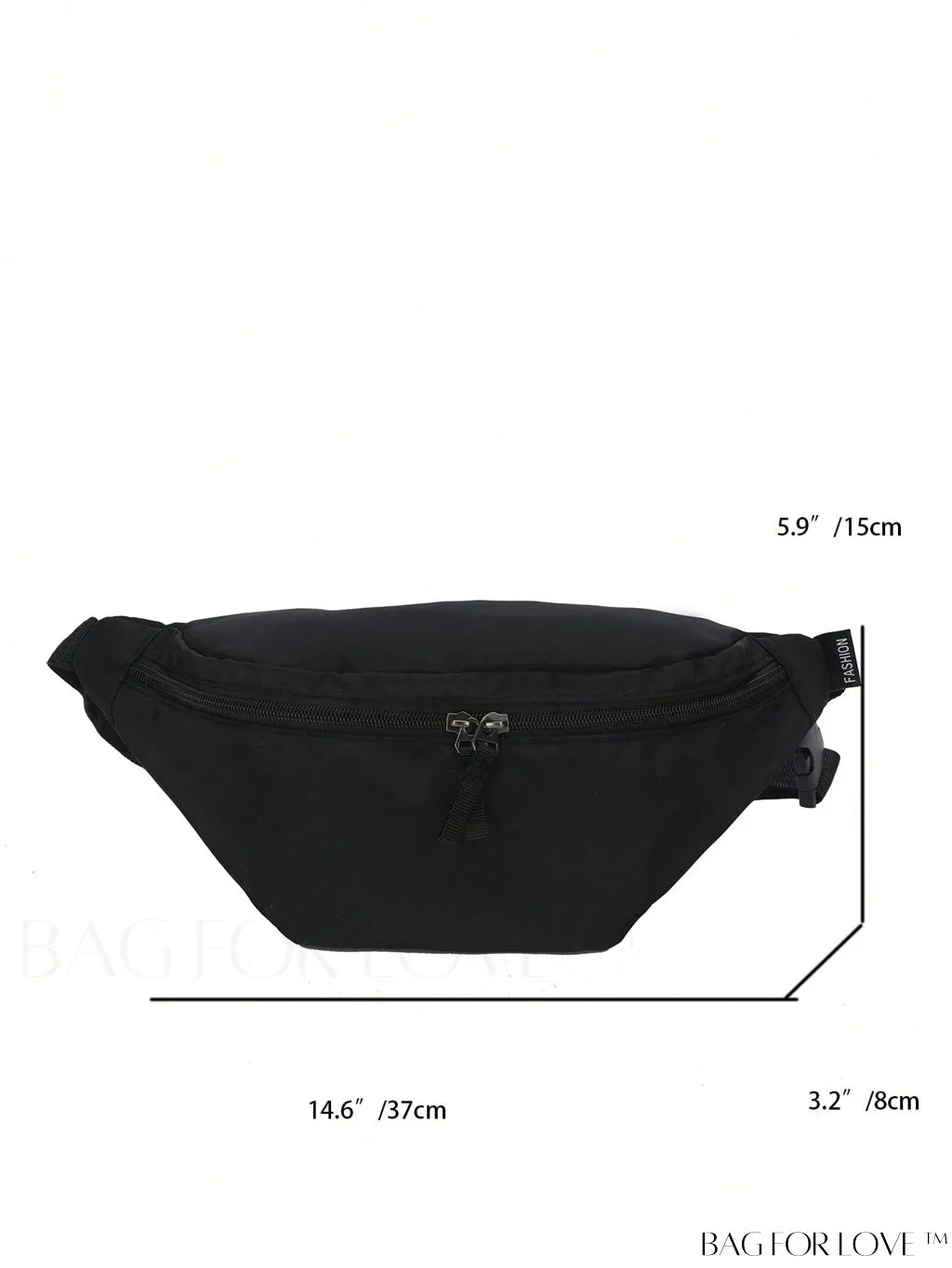 BagForLove - White Minimalist Polyester Fanny Pack with Adjustable Zipper Strap