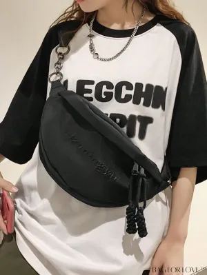 BagForLove - Womens Oxford Black Waist Bag: Casual, Versatile Handbag for Shoulder, Crossbody, and Chest