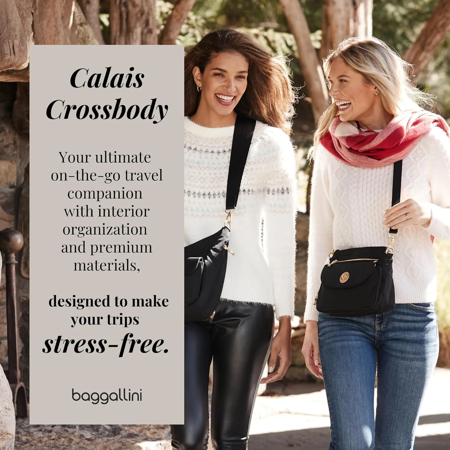 Baggallini Calais Crossbody Bags for Women 9.5"x7" Travel Handbag Purse w/RFID Front Wallet Lightweight Water-Resistant