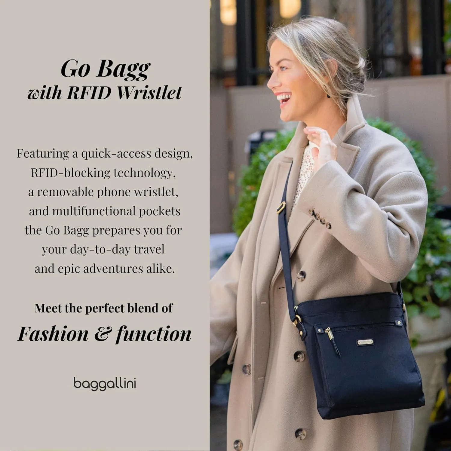 Baggallini Go Bagg with RFID Phone Wristlet