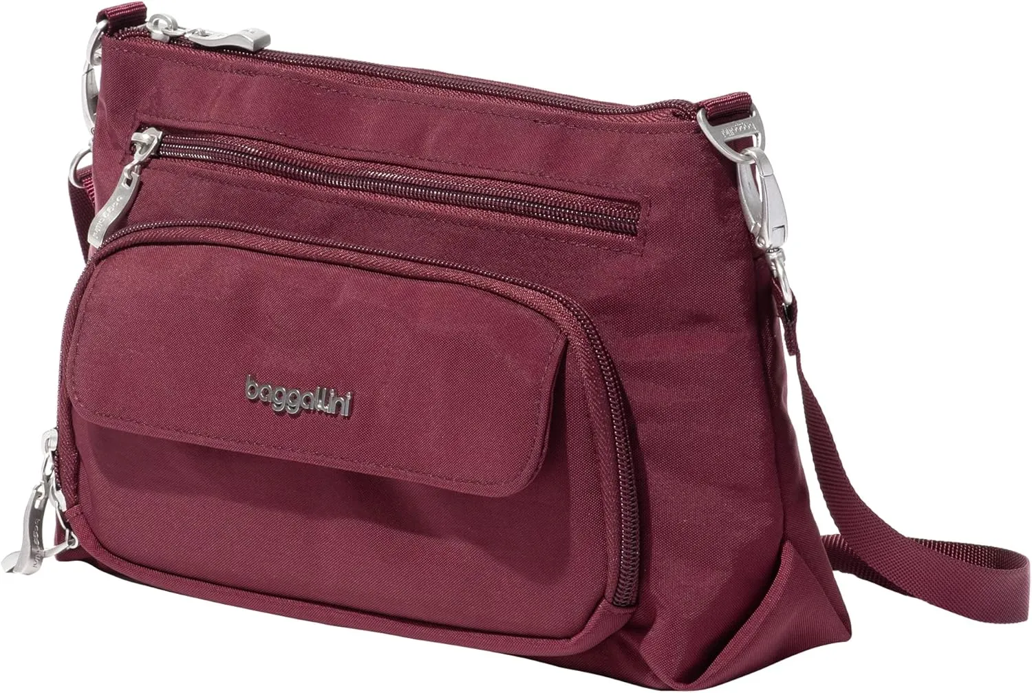 Baggallini Original Everyday 11x 7.5 Crossbody Bags for Women RFID Protected Lightweight Nylon Zippered Travel Purse