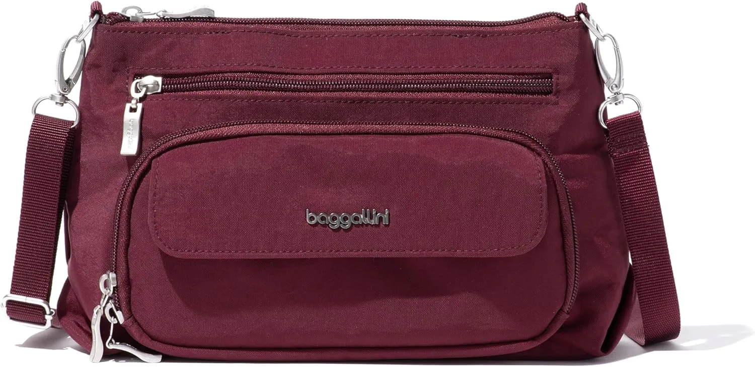 Baggallini Original Everyday 11x 7.5 Crossbody Bags for Women RFID Protected Lightweight Nylon Zippered Travel Purse