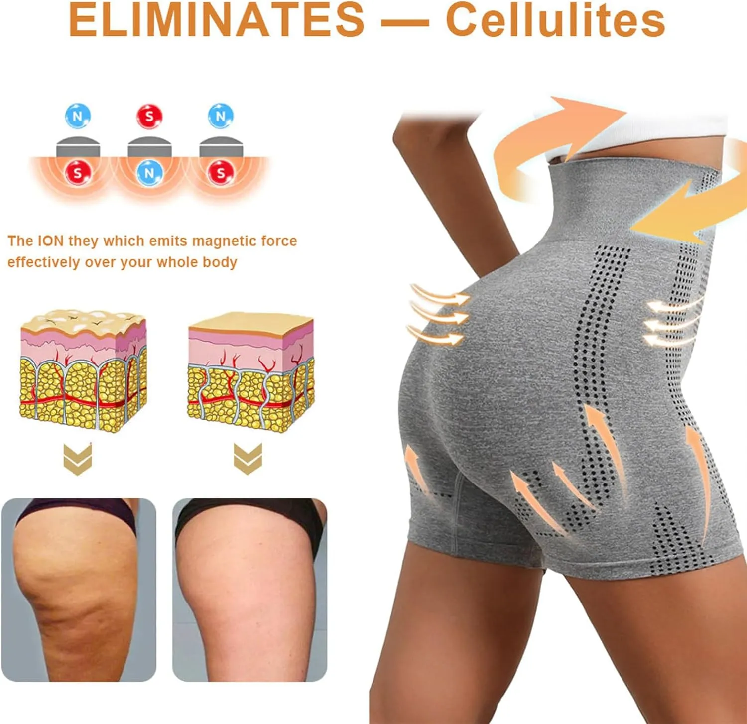Baicloud Micro-Vibration Massage Module Ice Silk lon Fiber Repair Shaping Shorts, Baicloud Ionic Shapewear