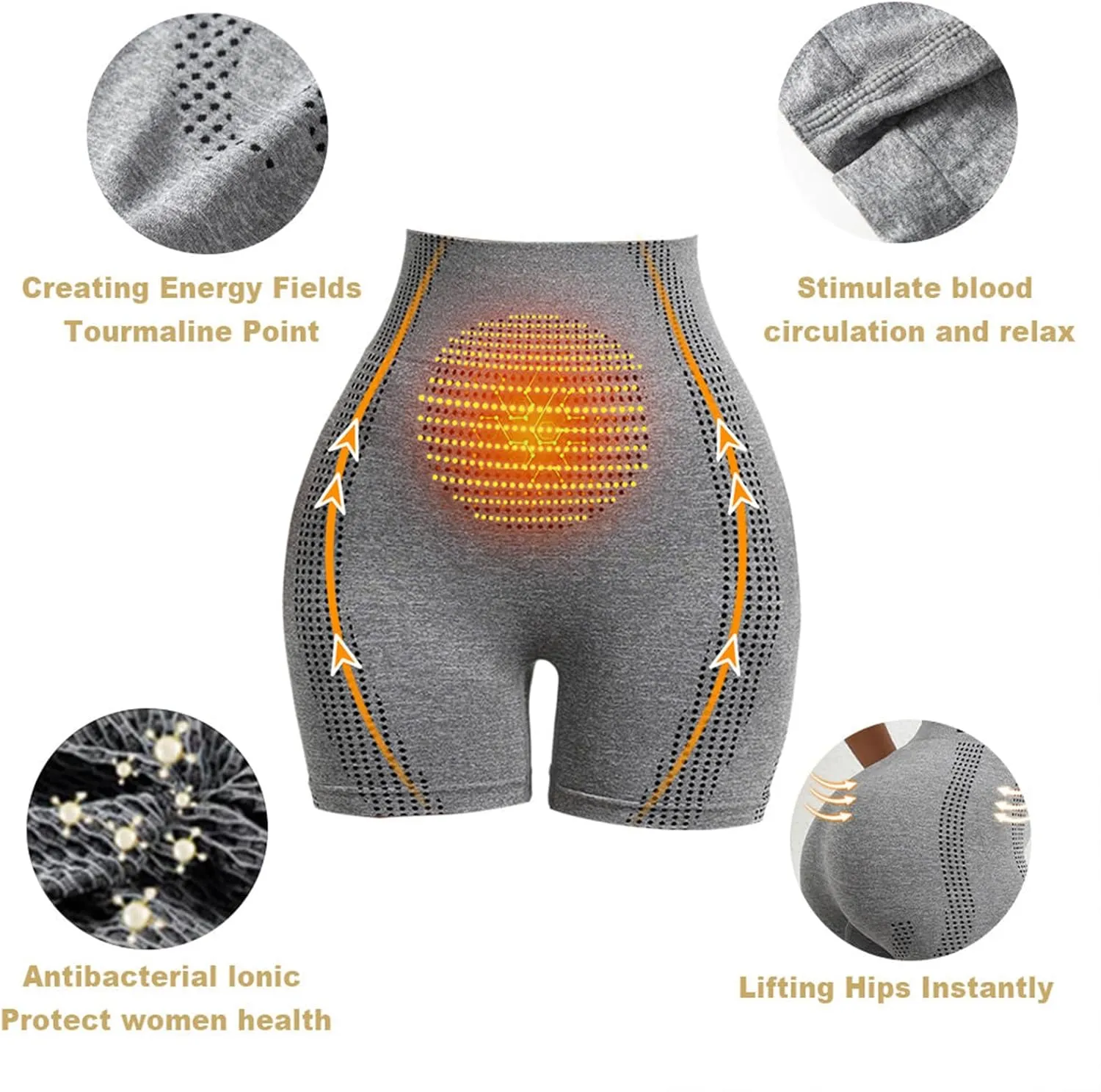 Baicloud Micro-Vibration Massage Module Ice Silk lon Fiber Repair Shaping Shorts, Baicloud Ionic Shapewear