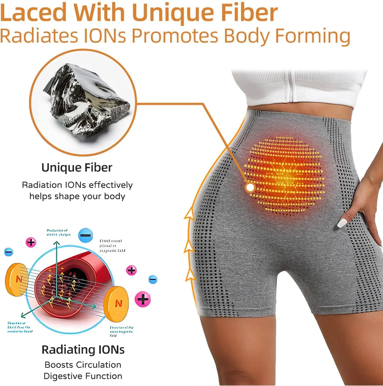 Baicloud Micro-Vibration Massage Module Ice Silk lon Fiber Repair Shaping Shorts, Baicloud Ionic Shapewear